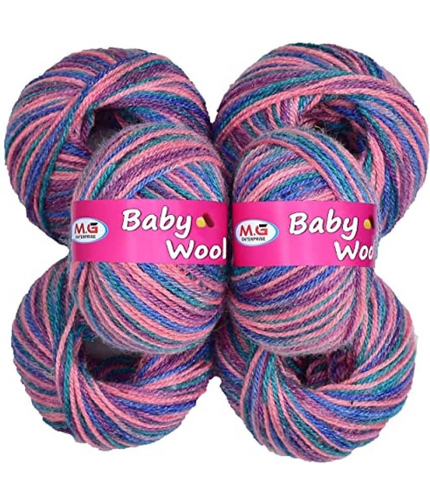 M.G ENTERPRISE 100% Acrylic Wool M15 (Pack of 6) Baby Wool Wool Ball Hand Knitting Wool/Art Craft Soft Fingering Crochet Hook Yarn, Needle Knitting Yarn Thread Dyed … F C