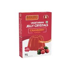 Bakers Veg Jelly Crystals Cranberry 90 Gms