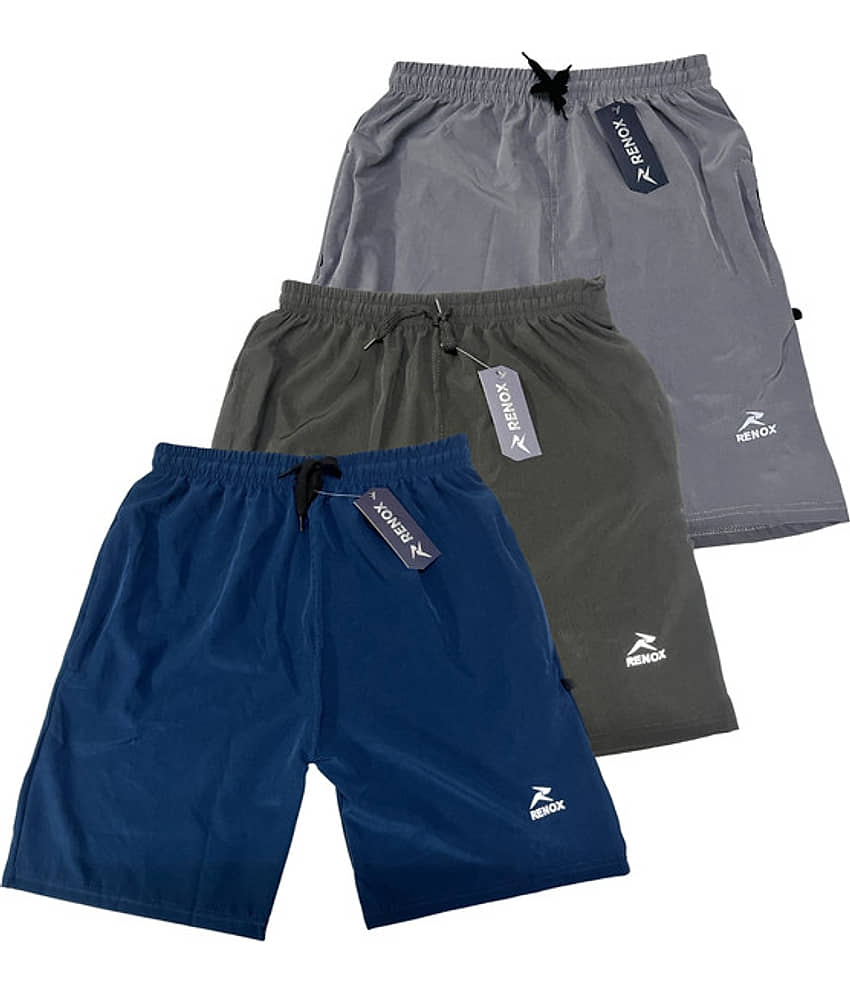 Renox Multicolor 4 Polyester Men's Shorts ( Pack of 3 )