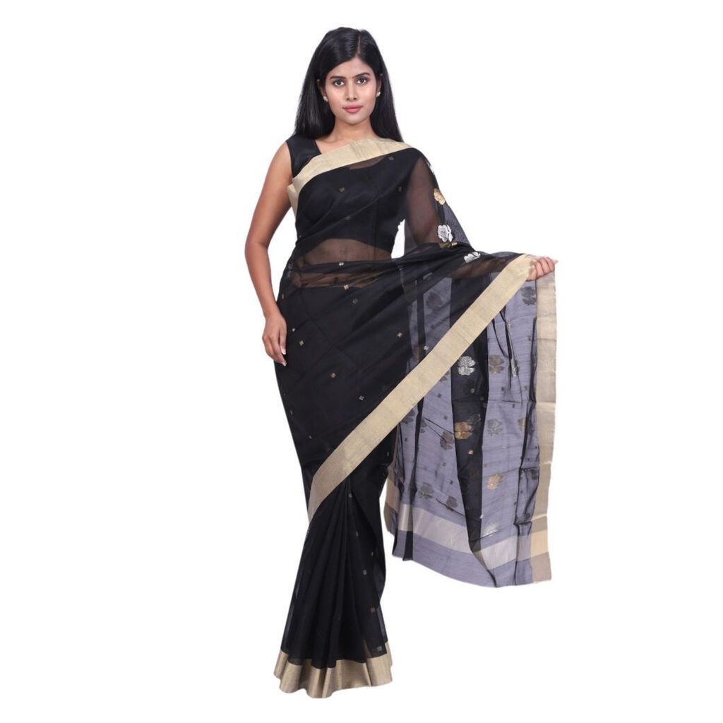 HANDLOOM CHANDERI SAREE WITH BLOUSE (SKU - 1SC105080621 SAREE- 55) - Sarees | Buy online on ZillyBuy