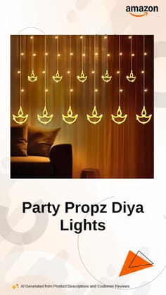 Decor - 10 Led, 8 Flashing Mode, Diwali Lights for Decoration for Home, Diwali Curtain Lights for Mandir