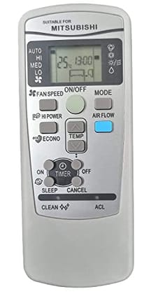 Ehop Compatible Remote Control for Mitsubishi Air Conditioner with Out 3D Function RKX502A001 RKX502A001C RKX502A001B SRKQI25H VE-25A (Please Match Image with Your existing Remote Before Ordering)