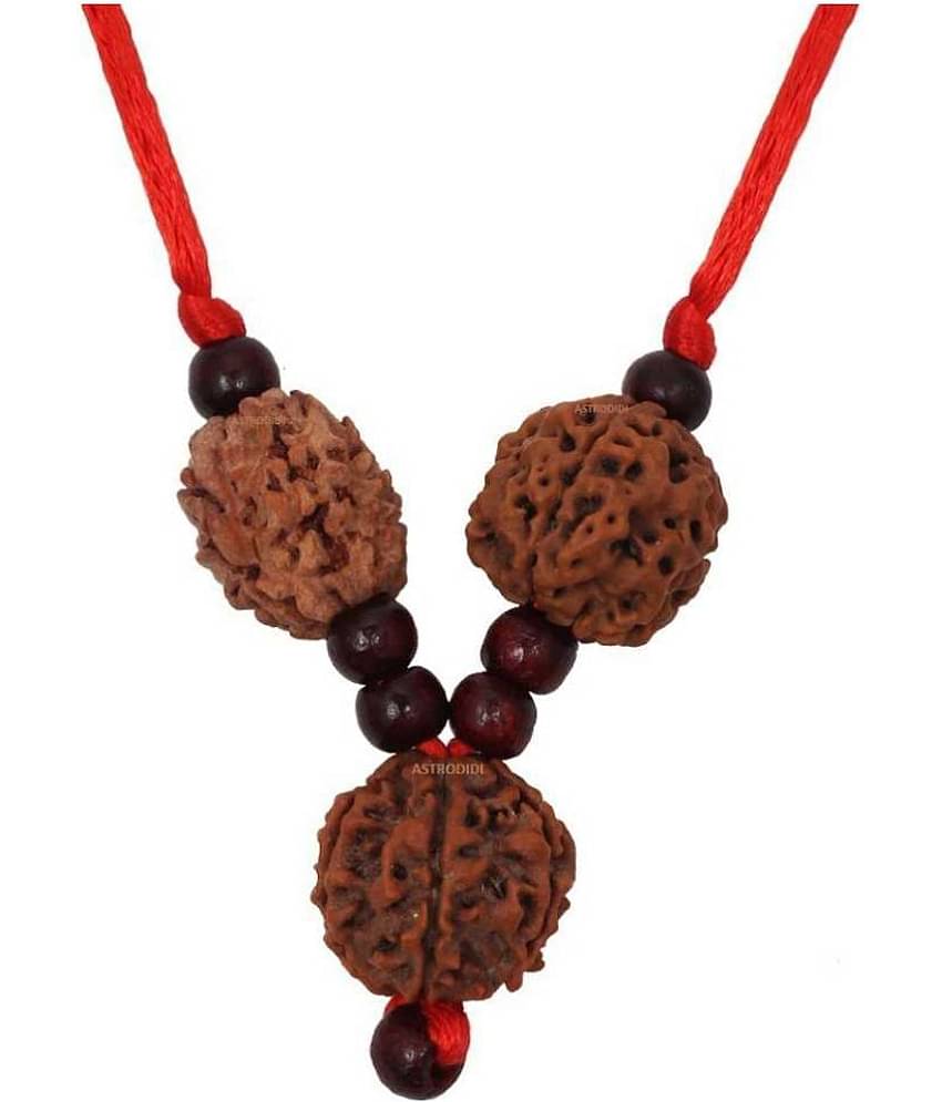 Astrodidi Saraswati Kawach Pendant For Students Combination Of 3 4 & 6 Mukhi 100% Original Rudraksha Beads