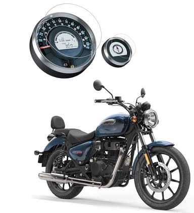 FriendZon 9H Screen Guard Protector For Royal Enfield Meteor 350 / Scram 411 / Hunter 350 || Instrument Cluster Protector || Anti Scratch || HD Clarity [Not Tempered Glass] (Pack of 1) FriendZon 9H Screen Guard Protector For Royal Enfield Meteor 350 / Sc