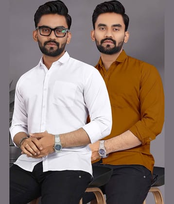 ALY JOHN Cotton Regular Fit Full Sleeves Men's Formal Shirt - Multicolor 1 ( Pack of 2 )