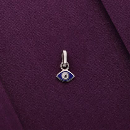 Sterling Silver Tiny Evil Eye Pendant-None / Silver