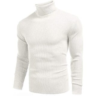 Fashlook Solid Full Sleeve Casual White Sweaters For Mens