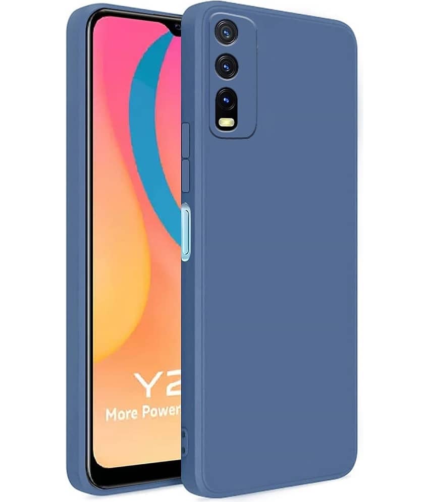 ZAMN - Blue Silicon Plain Cases Compatible For Vivo Y20 ( Pack of 1 )