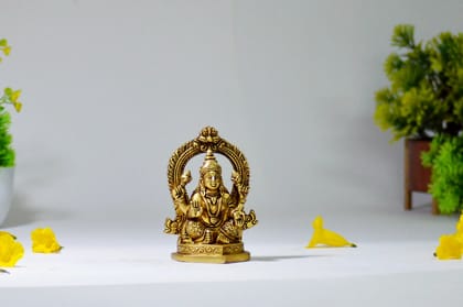 Brass Kuber Sitting Statue for Vastu (Color - Golden, Size - 4.5H * 3L * 2B) by Snova Enterprises