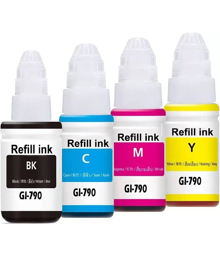 TEQUO 790 INK G2010 Multicolor Pack of 4 Cartridge for 790 INK Cartridge Pack Of 4 For Use Pixma G1000, G2000, G3000 Printers