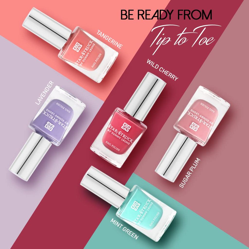 STARSTRUCK BY SUNNY LEONE Glossy Nails Polish Combo Pack of 10 (10 ML) | Smooth Texture, High Gloss 18.1 x 13.8 x 11.8 cm