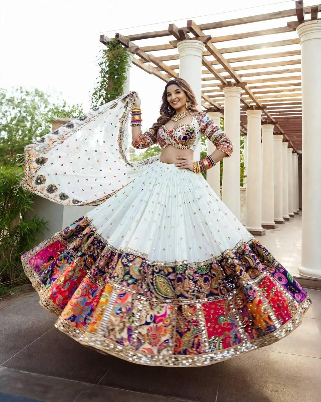 Premium Muslin Silk Digital Print Lehenga