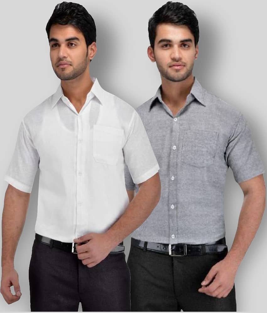 DESHBANDHU DBK - Multicolor Cotton Regular Fit Men's Formal Shirt (Pack of 2)
