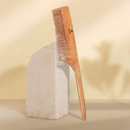 Pure Neem Tail Comb-Neem Wood / in