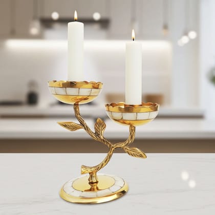 Brass Decorative Tree Candle Stand, Height : 6.5 Inch (ZMAS503 A)