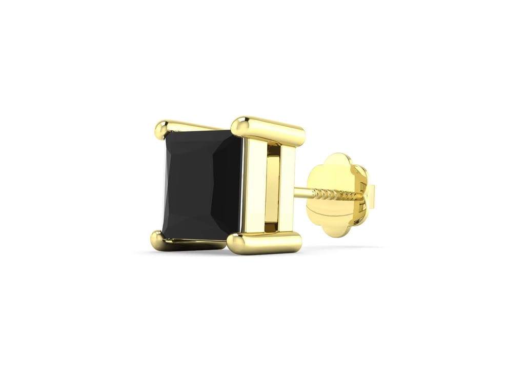 Black Princess Solitaire Men's Ear Stud (1 Pc Only)