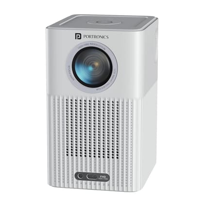 Portronics Beem 500 Smart LED Projector - 6700 Lumens Brightness, Wireless Connectivity, 1080P HD, Built-in Speaker, Compact & Portable