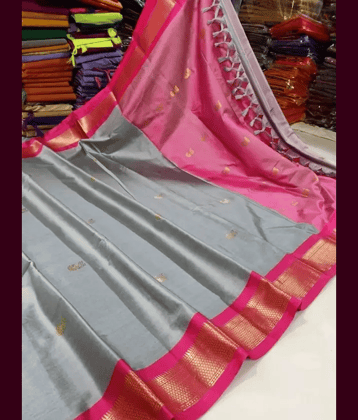 VEERAIVA Cotton Silk Woven Paithani Sarees With Stitched Blouse ( Green )
