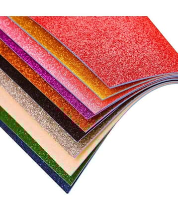 ECLET A4 Glitter Foam (Non Adhesive) Sheet Sparkles 2 mm Thick 10 Different Color, for Art & Craft