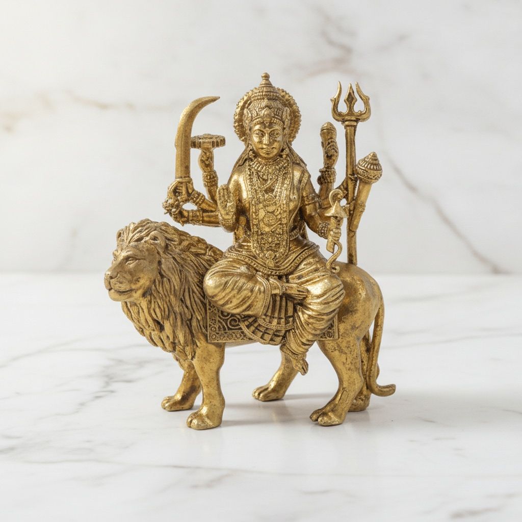 Brass Durga Ji Idol Statue, Height : 3 Inch (BSMAS1922 F) - Pooja Needs | Buy online on ZillyBuy