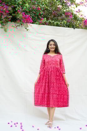 Mast Magan Pink Maternity Cotton Dress-XS
