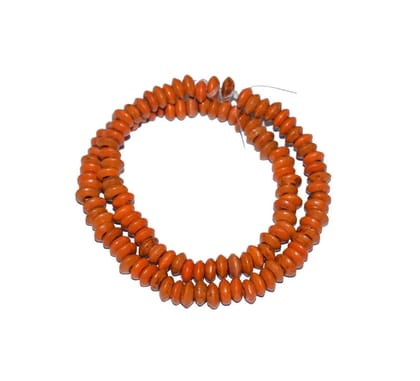 Painted Wooden Beads for Jewelry Making , BWWB-26-Per Packet of Approx 620 Pcs / 8X4 MM / Orange