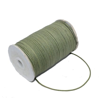 Olive Waxed Cotton Cord Size - 1.5 MM , COTT-014-Per Roll of 5 Meter / 1.5 MM