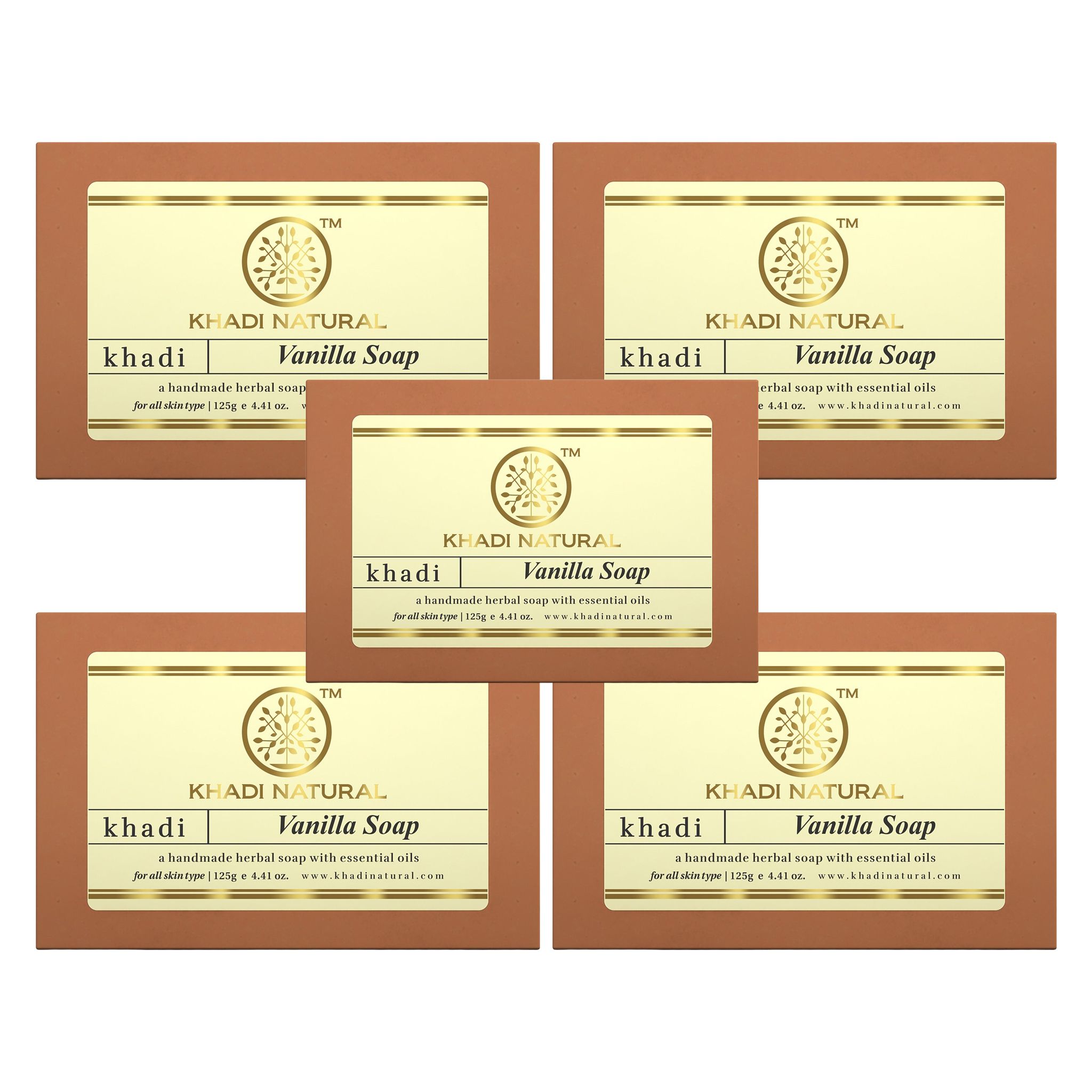 Khadi Natural Vanilla Soap Combo Pack Of 5 – 125gm Each