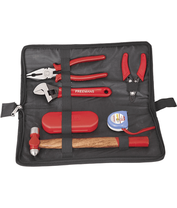 Freeman 1 Piece Combination Pliers 210Mm/5 In 1 Screw Driver Kit/Wire Stripper 125Mm/Adjustable Wrench 200Mm/Hammer 200G/3M Measuring Tape.