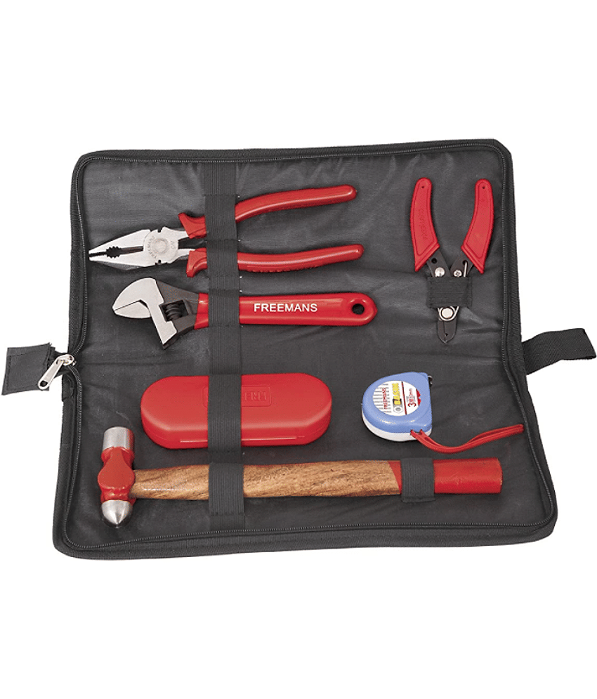 Freeman 1 Piece Combination Pliers 210Mm/5 In 1 Screw Driver Kit/Wire Stripper 125Mm/Adjustable Wrench 200Mm/Hammer 200G/3M Measuring Tape.