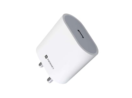 Portronics Adapto 20 Type C 20w Charger for Android, iPhone 14, 14 Plus, 14 Pro, 14 Pro Max, iPhone 13, 13 Pro, 13 Pro Max, 13 Mini, 12, 12 Mini, 12 Pro Max, iPhone 11 Series with PD 3.0