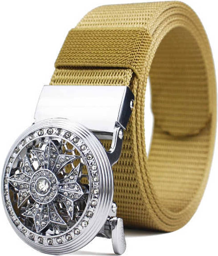 Loopa Beige Nylon Casual Belt Pack of 1