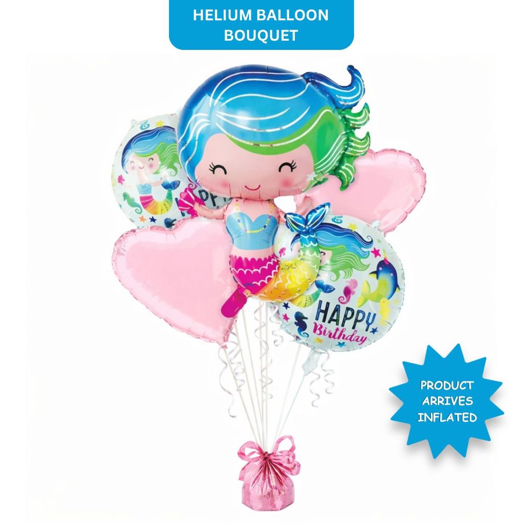 Mermaid Theme Helium Foil Balloon Set of 5 - Party and Festive Needs | Buy online on ZillyBuy