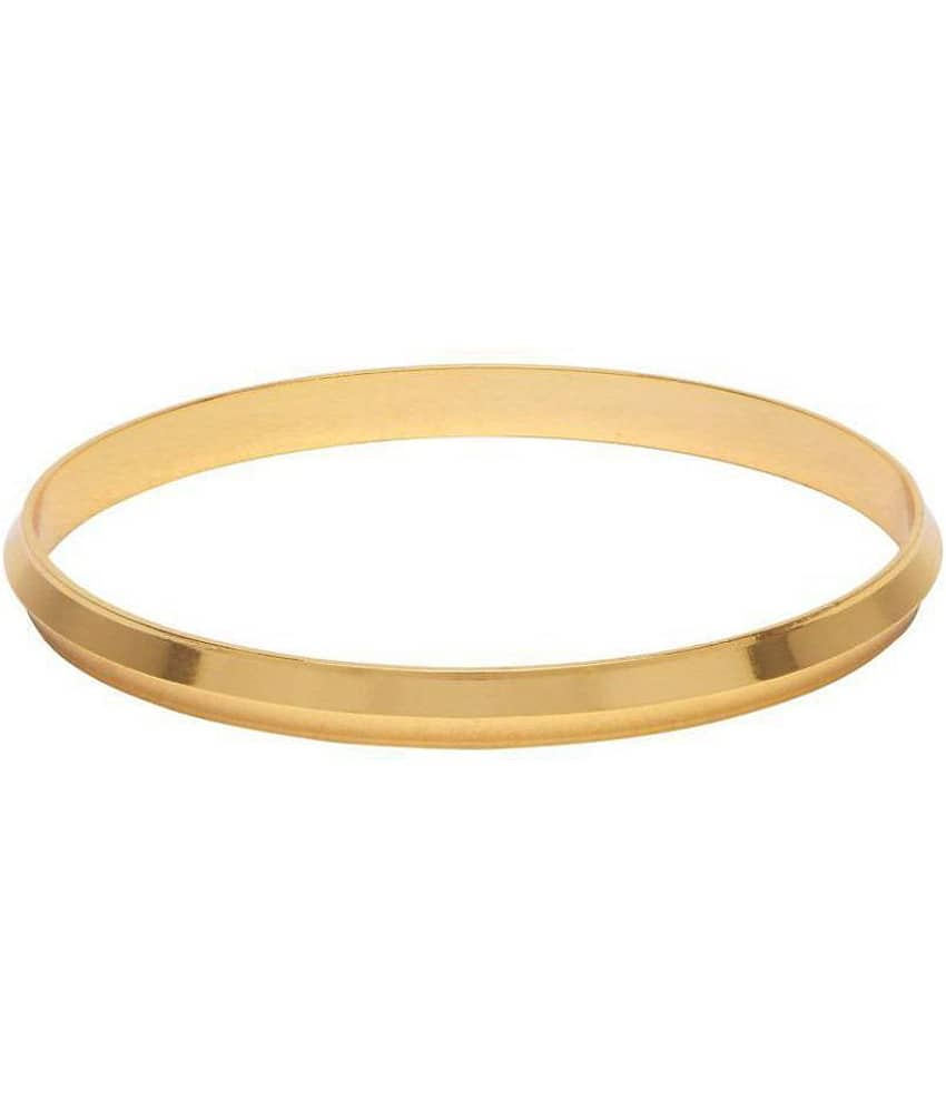 shankhraj mall gold plated sikhi style brass kada braselet for men(2-12)-10062