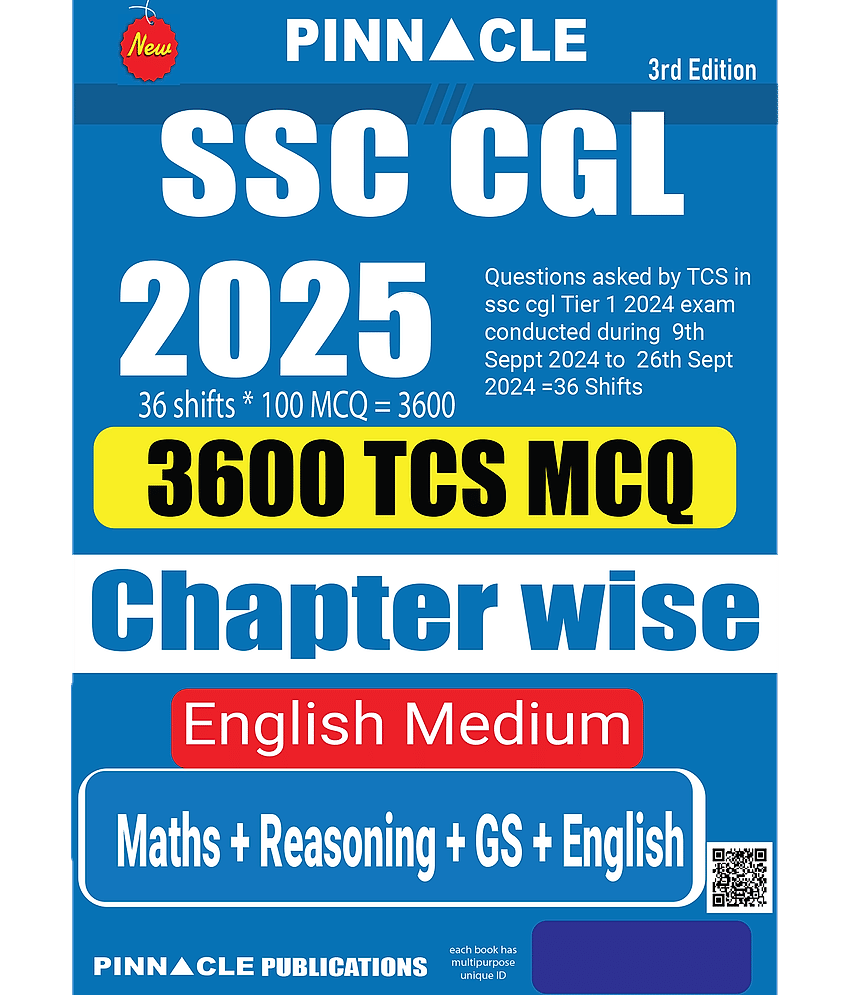 SSC CGL 2025 : 3600  TCS MCQ  Chapter wise English medium 3rd Edition