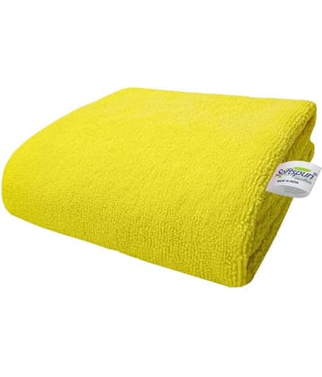 SOFTSPUN - Yellow Microfibre Solid Bath Towel (Pack of 1)