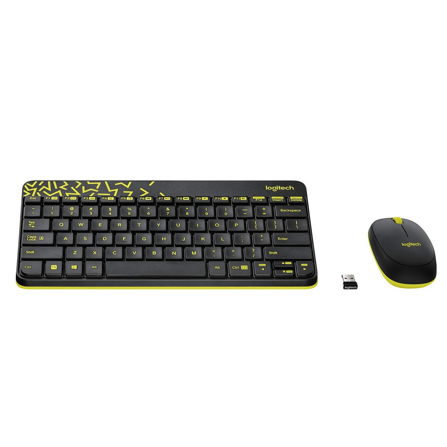 Logitech MK240 Nano Wireless USB Keyboard and Mouse Set, 12 Function Keys 2.4GHz Wireless, 1000DPI