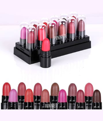 Pinner Minis Pout Party Matte Lipstick Highly Pigmented Mini Lipsticks (Set of 12 )
