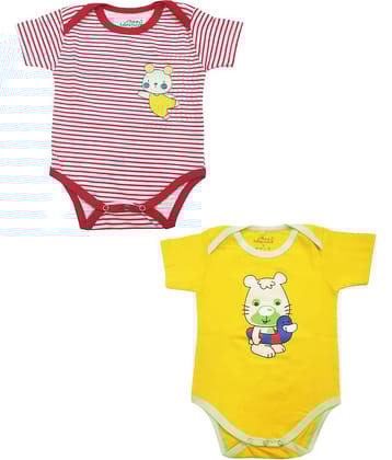 Babeezworld Pack of 2 Baby Boys 100% Cotton Bodysuit ( Black & Red )