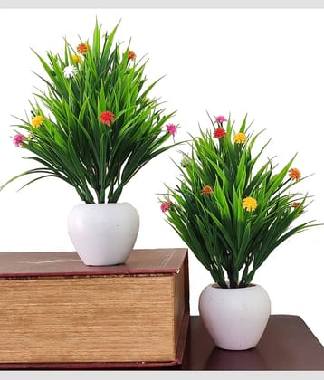 BAARIG - Multicolor Daisy Artificial Flower ( Pack of 2 )