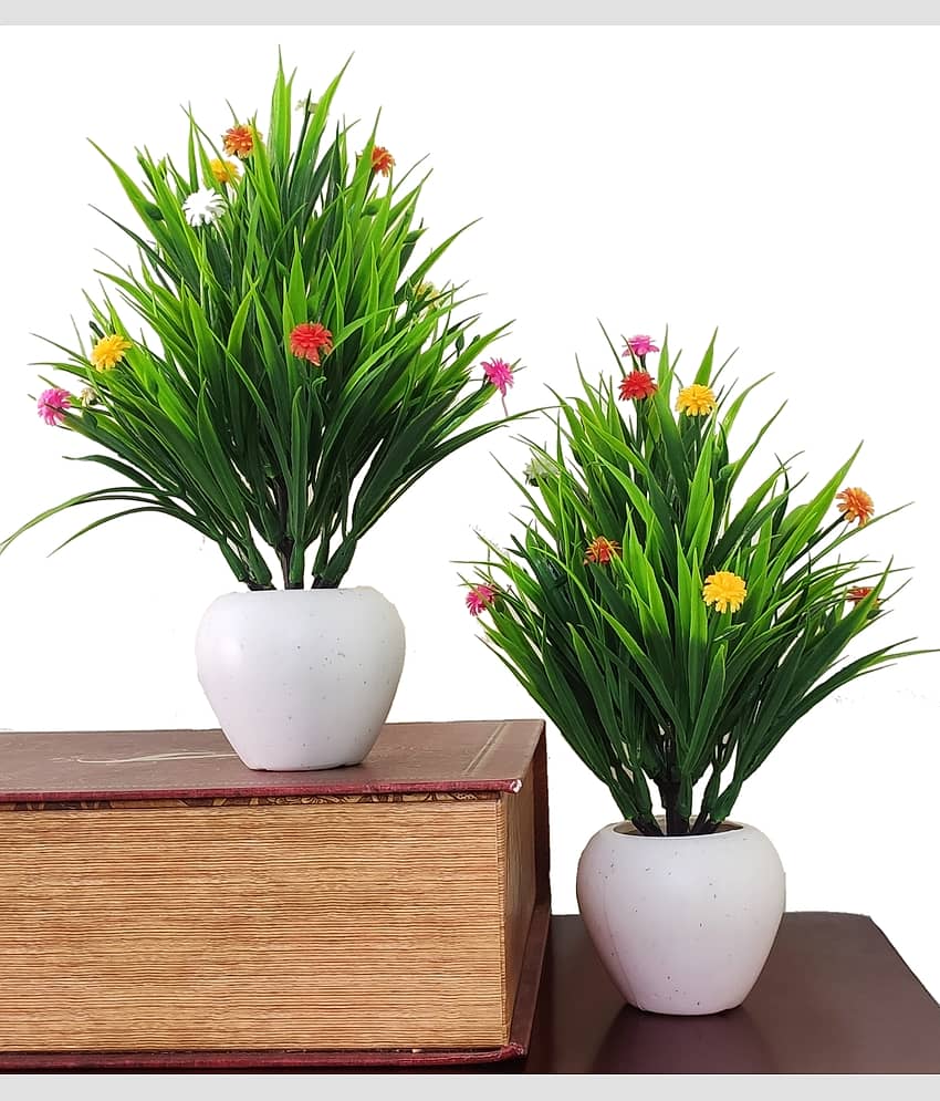 BAARIG - Multicolor Daisy Artificial Flower ( Pack of 2 )