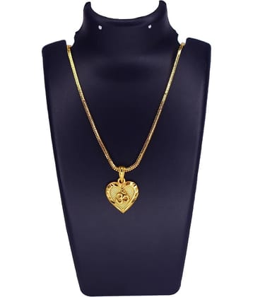 Charms Gold Religious Pendant With Chain ( Pack of 1 )
