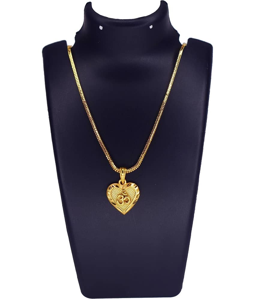 Charms Gold Religious Pendant With Chain ( Pack of 1 )