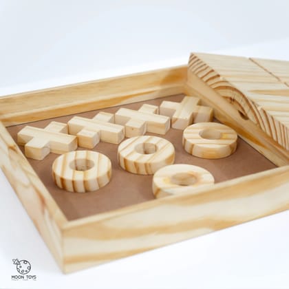 Natural Wooden Tic-Tac-Toe Game