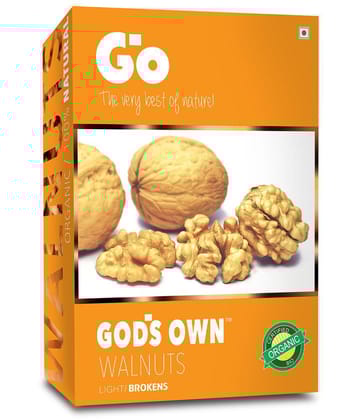 Go Organic Light Broken Walnuts Kernels (Without shell) 250g | New Crop | Fresh Walnuts Kernels