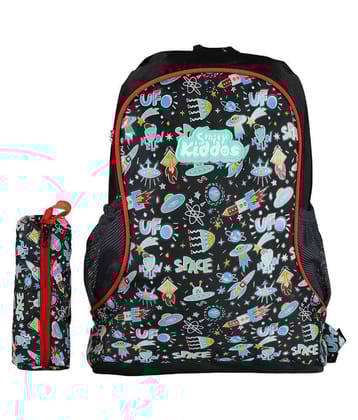 Smily Kiddos 25 Ltrs Black School Bag for Boys & Girls