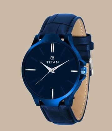 Men's Analog Leather Watch Free Size