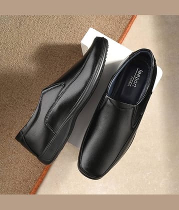 Leeport - Black Men's Slip On Formal Shoes