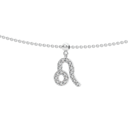 Leo stone pave' zodiac necklace