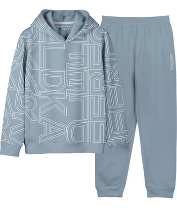 HELLCAT Pack of 1 Girls Cotton Blend Top With Jogger Set ( Gray )